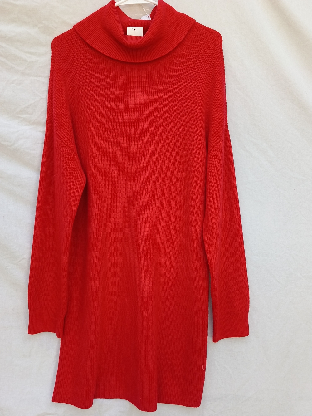 Bar III Bright Red Long Sleeve Ribbed Turtleneck Sweater Dress Size XL